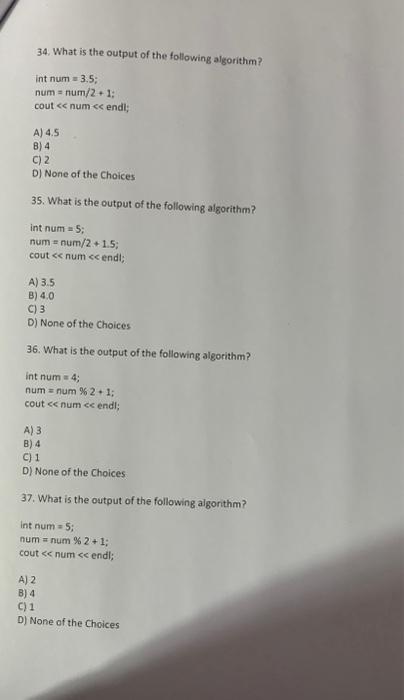 Solved SelfTest 7-Problem Solving \& Algorithms 1. An | Chegg.com