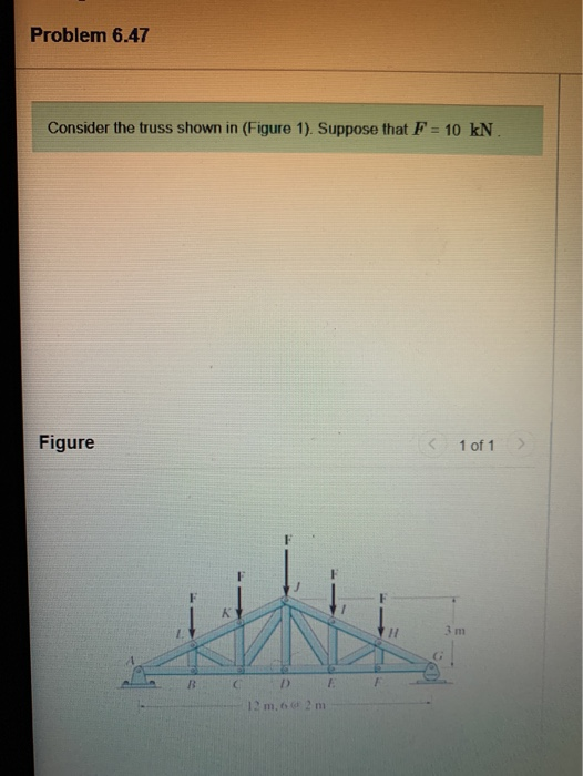 Solved Problem 6.47 Consider the truss shown in (Figure 1). | Chegg.com