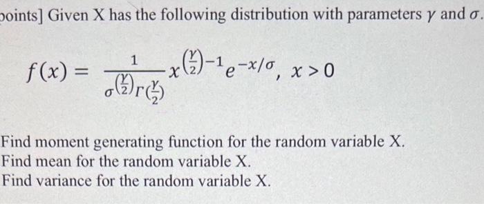 Solved oints] Given X has the following distribution with | Chegg.com