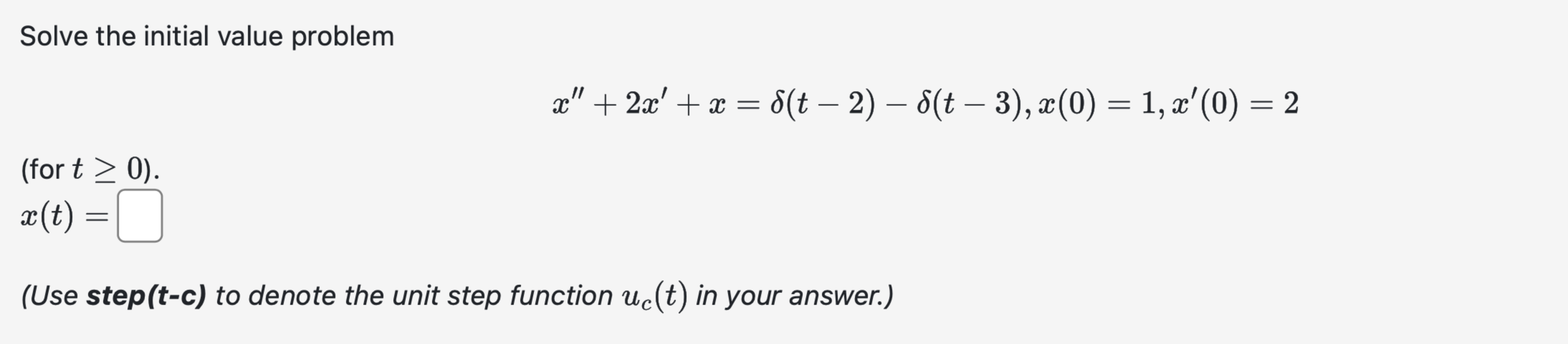 Solved Solve the initial value | Chegg.com