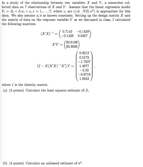 Solved In a study of the relationship between two variables | Chegg.com