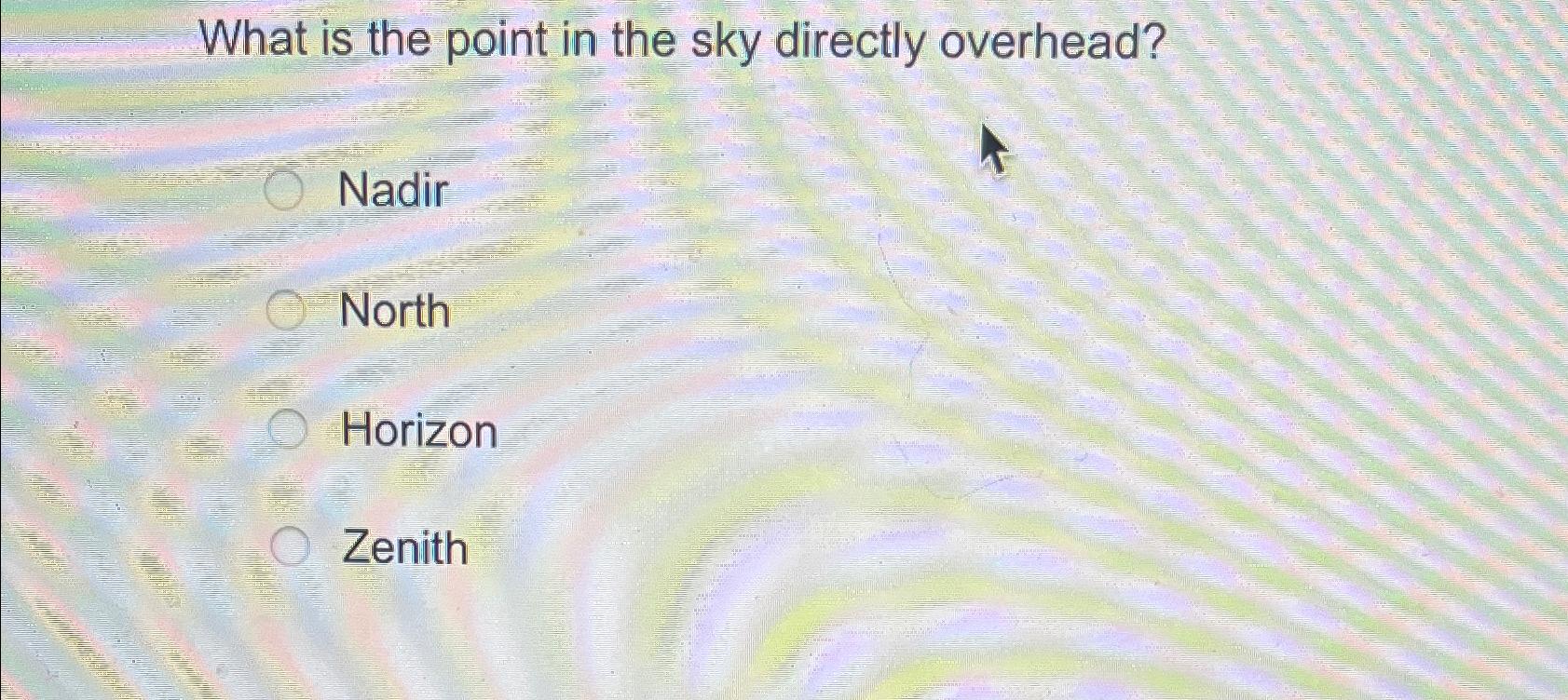 Solved What is the point in the sky directly | Chegg.com
