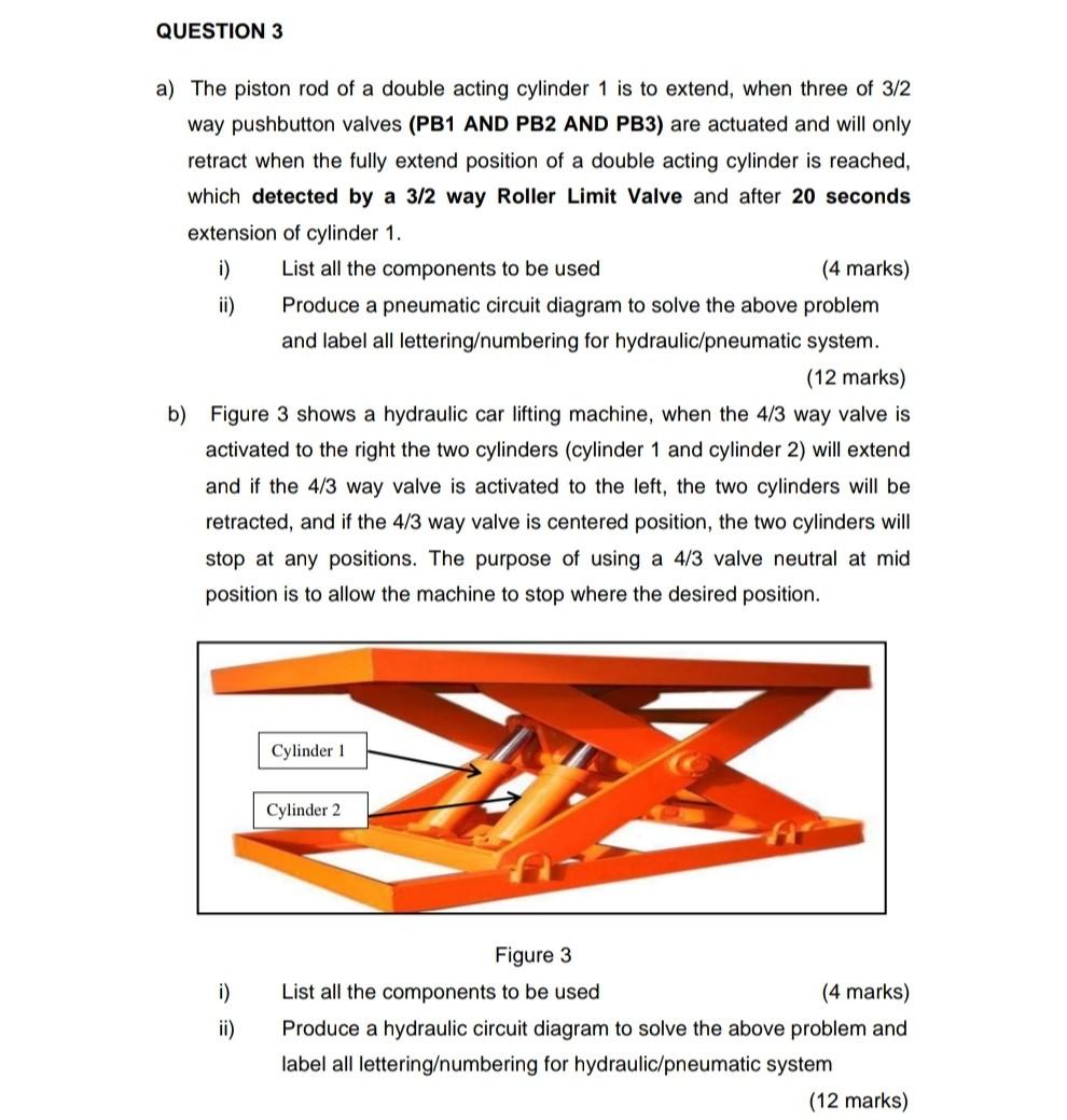 Solved QUESTION 3 a) The piston rod of a double acting