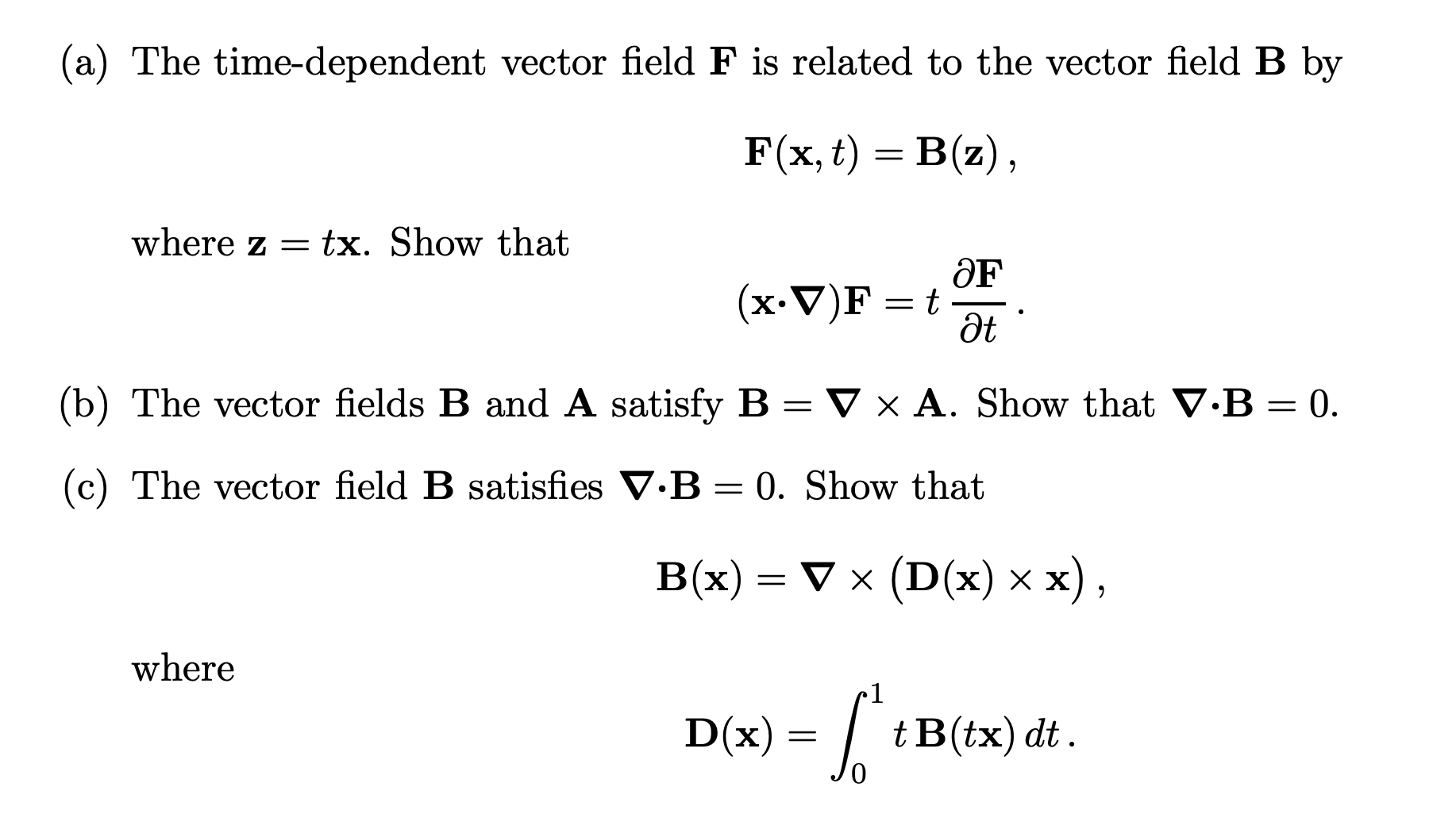 (a) ﻿The timedependent vector field F ﻿is related to