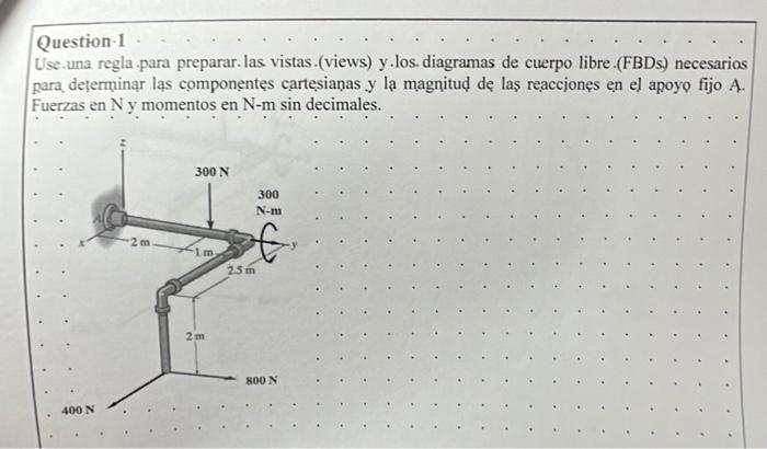 Use.una regla para preparar. las vistas.(views) y.los. diagramas de cuerpo libre.(FBDs) necesarios para, determinar las compo