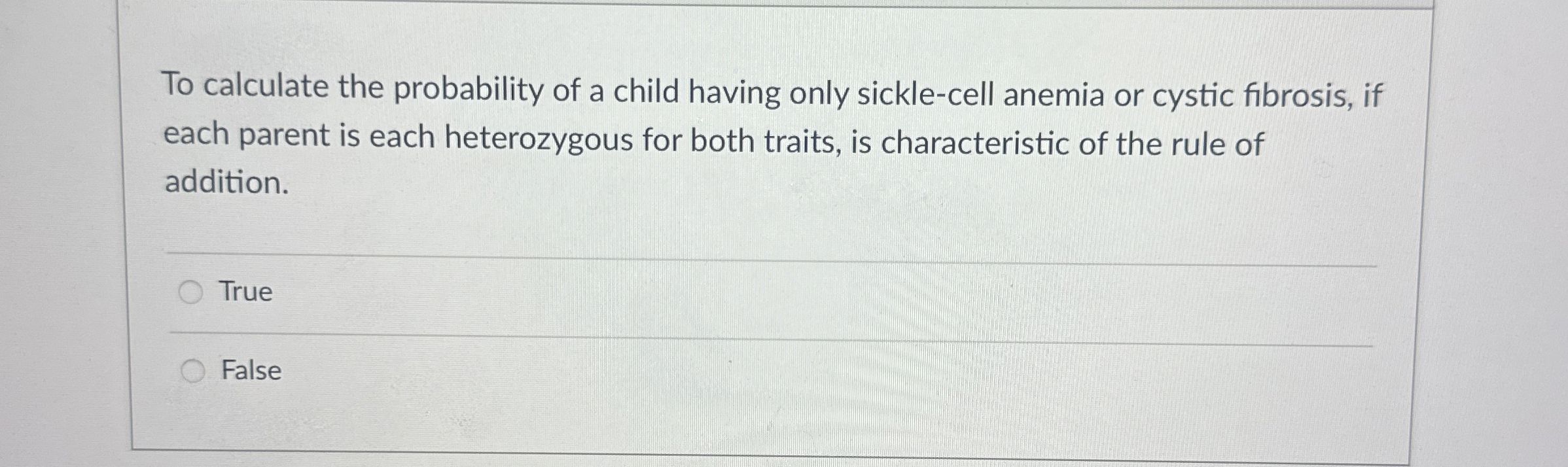 Solved To calculate the probability of a child having only | Chegg.com