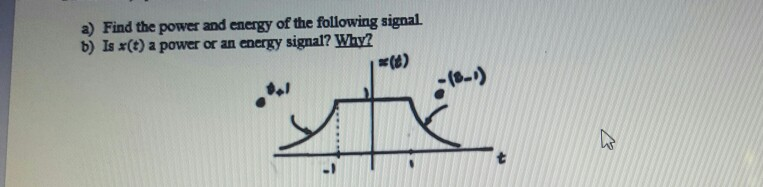Solved a) Find the power and energy of the following signal | Chegg.com
