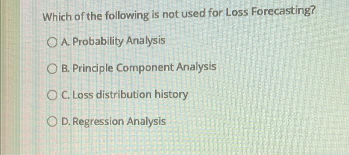 Solved Which Of The Following Is Not Used For Loss | Chegg.com