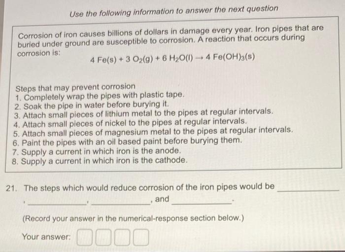 Solved Use The Following Information To Answer The Next | Chegg.com