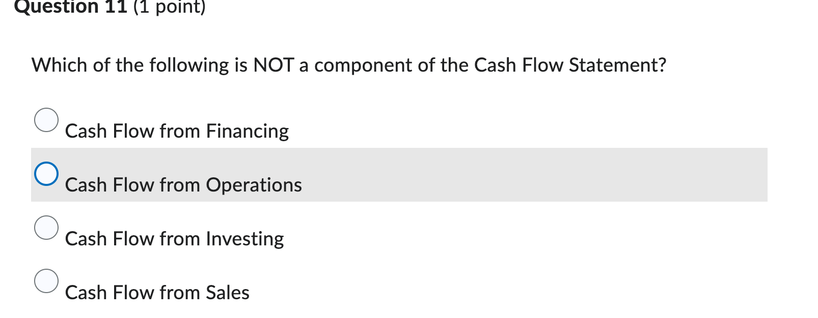 Solved Question 11 (1 ﻿point)Which of the following is NOT a | Chegg.com