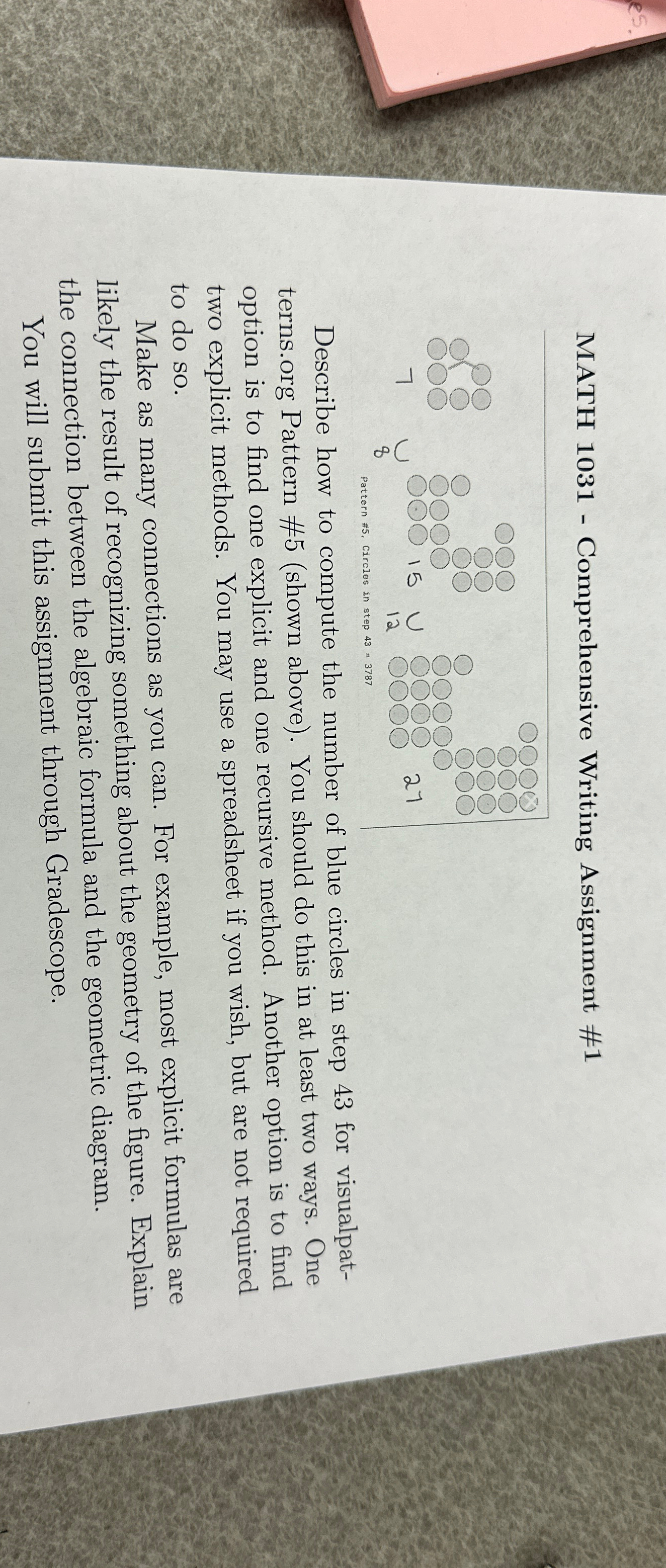 Solved MATH 1031 - ﻿Comprehensive Writing Assignment | Chegg.com