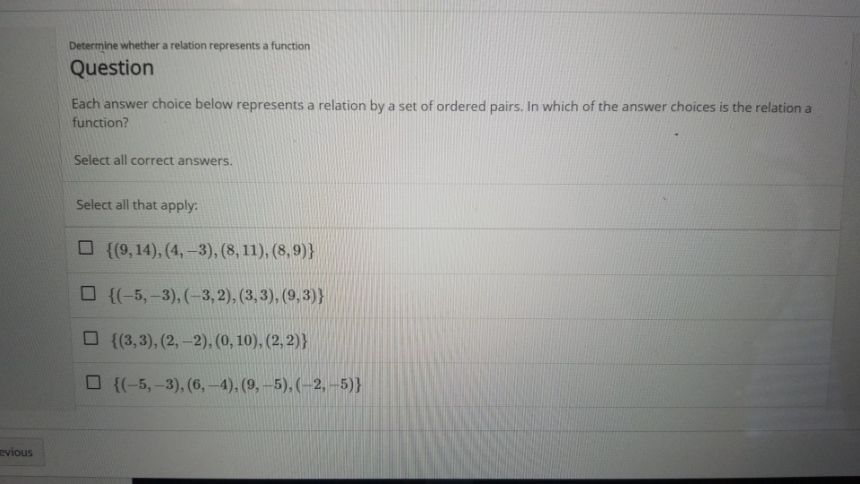 Solved Determine Whether A Relation Represents A Function | Chegg.com