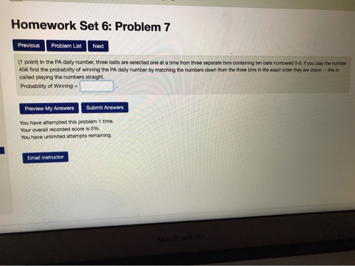 Solved Homework Set 6: Problem 7 Previous Problem List Next | Chegg.com