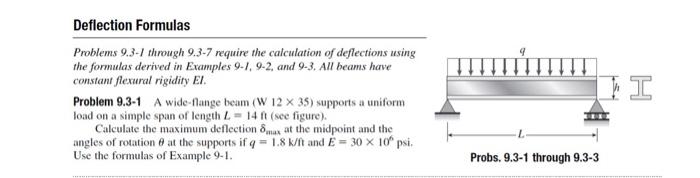 Solved Problems 9.3-1 through 9.3-7 require the calculation | Chegg.com