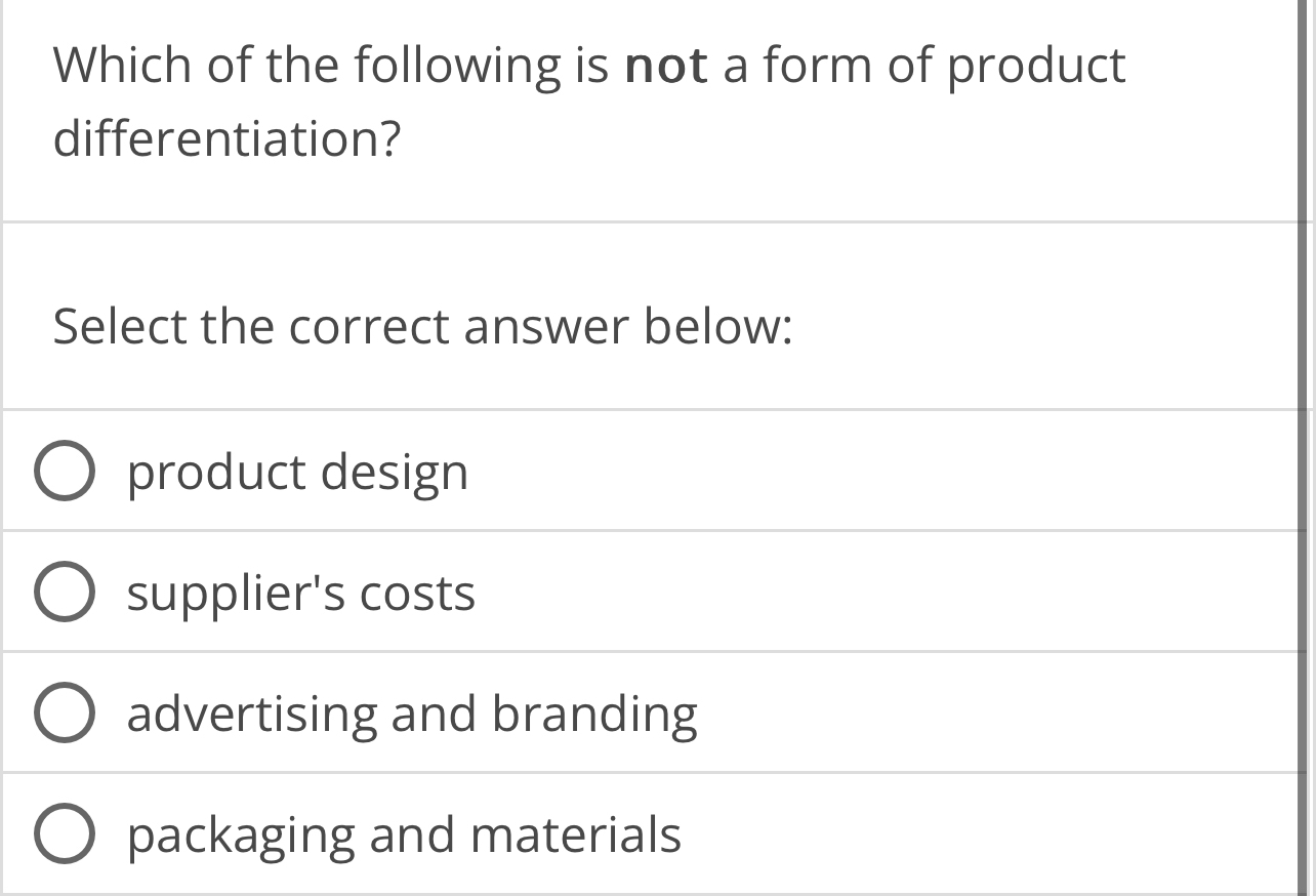 Solved Which of the following is not a form of product | Chegg.com