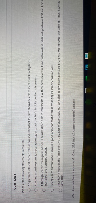 Solved QUESTION 3 Which Of The Following Statements Is Chegg