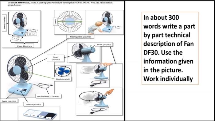 Solved In about 300 words, prepare a part-by-part technical