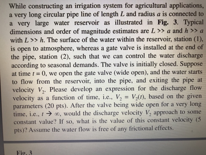 Solved While constructing an irrigation system for | Chegg.com