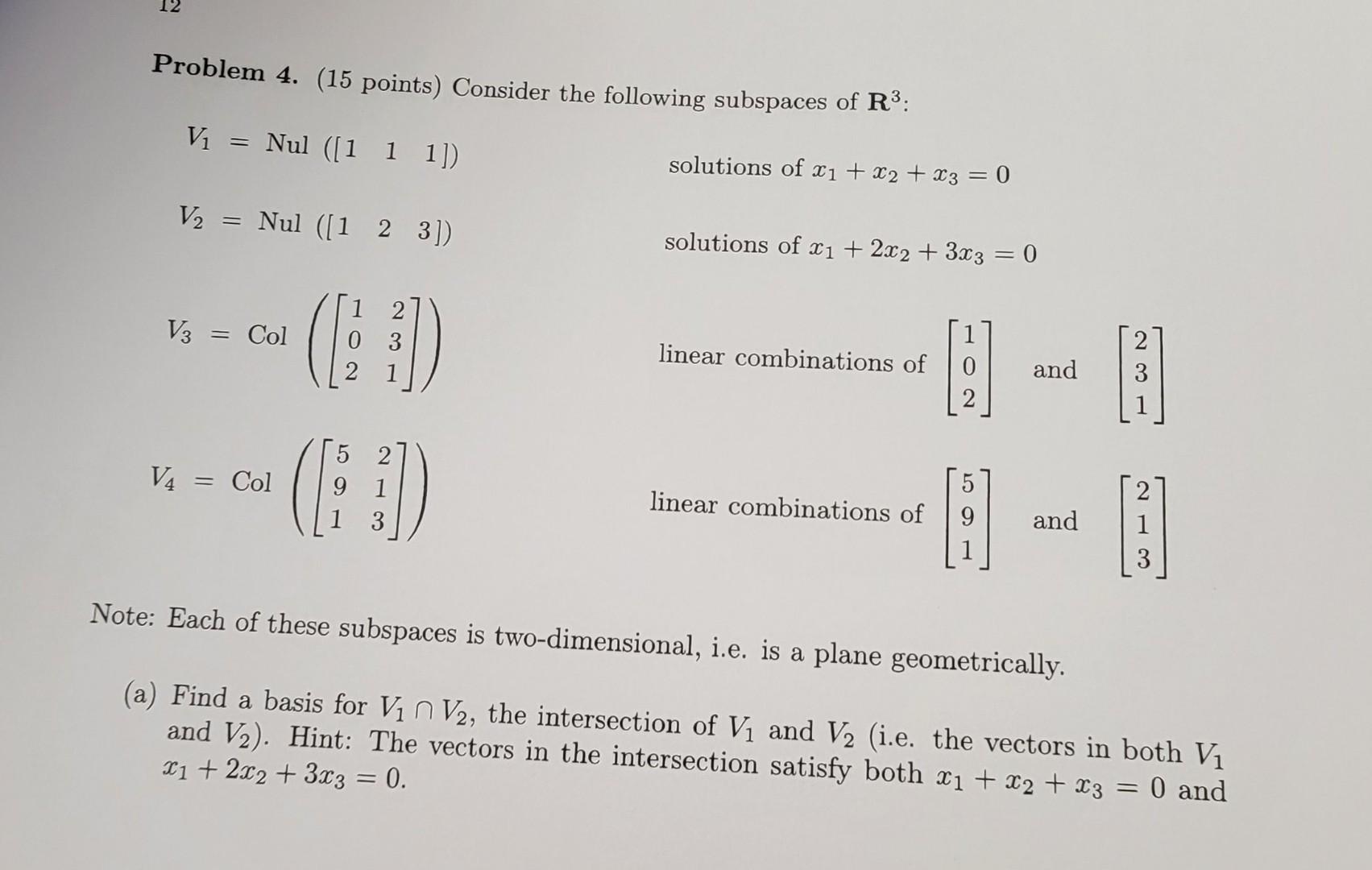 Solved Problem 4. (15 points) Consider the following | Chegg.com