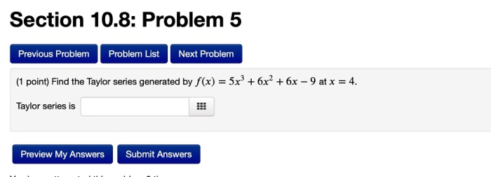 Solved Section 10.8: Problem 5 Previous Problem Problem List | Chegg.com
