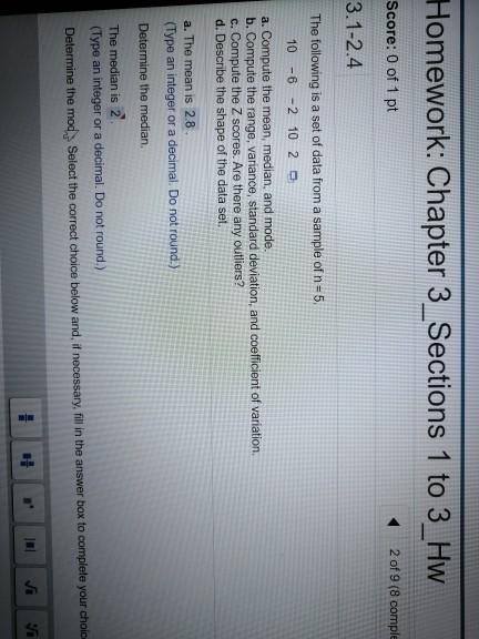 Solved Homework: Chapter 3_Sections 1 to 3_Hw Score: 0 of 1 | Chegg.com