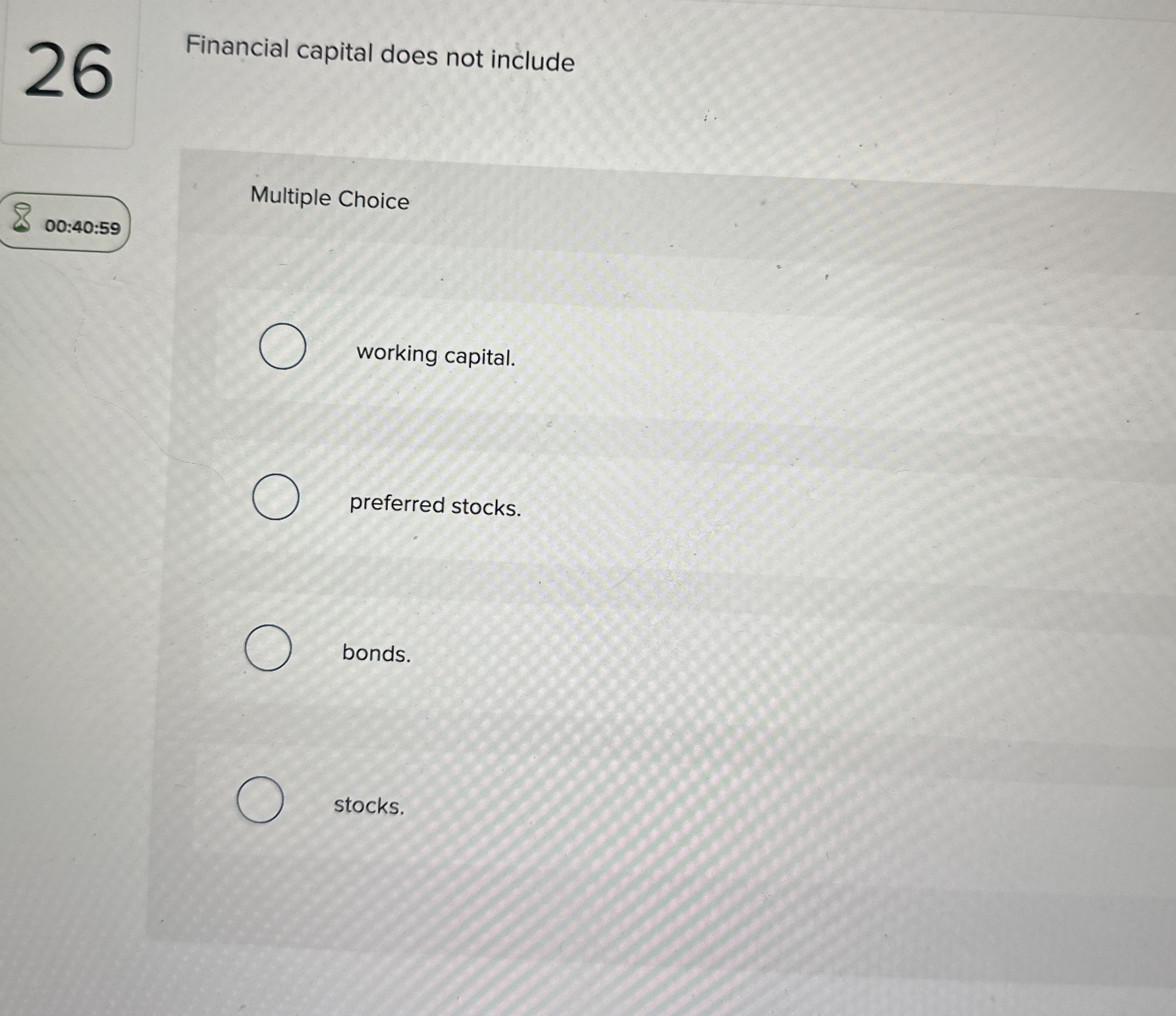 High Quality SOLUTION 26Financial capital does not includeMultiple | Chegg.com