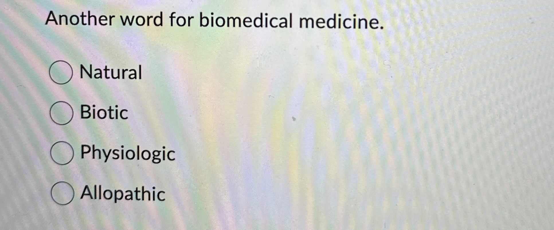 Solved Another word for biomedical