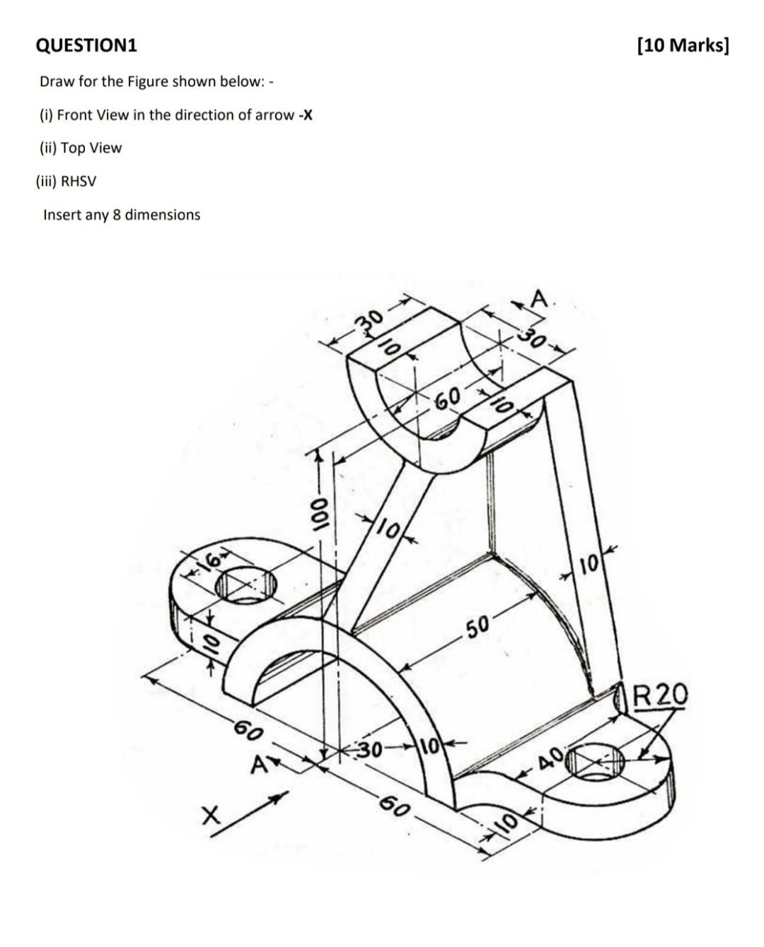 Solved QUESTION1 [10 Marks] Draw for the Figure shown below: | Chegg.com