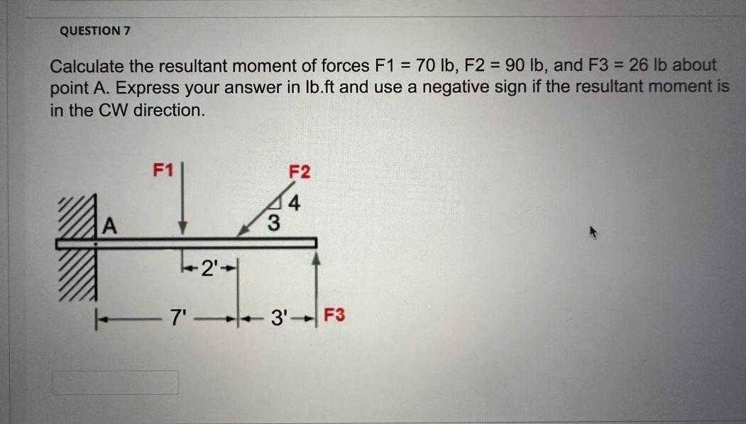 [Solved]: Calculate the resultant moment of forces