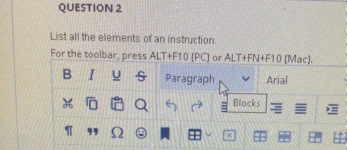 Solved Question 2 List All The Elements Of An Instruction Chegg Com