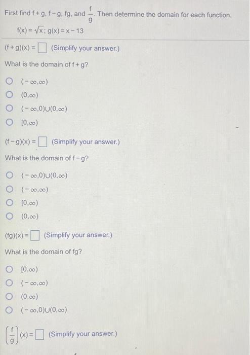 Solved First Find Fg 1 9 Fg And Then Determine The 