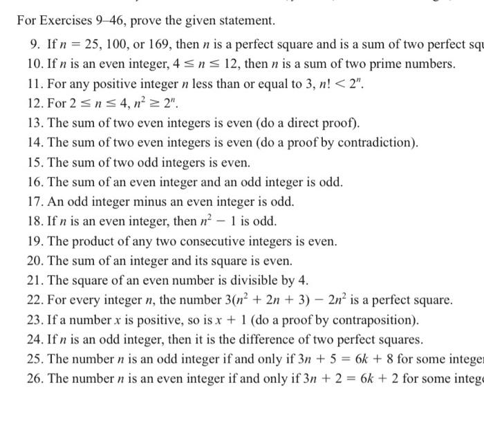 Solved For Exercises 9-46, prove the given statement. 9. If | Chegg.com