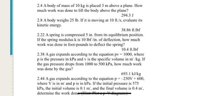 Solved 2.4 A body of mass of 10 kg is placed 3 m above a | Chegg.com