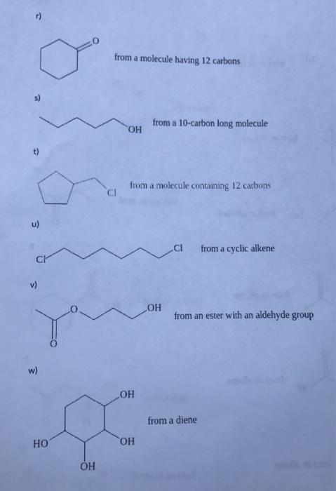 Solved r) from a molecule having 12 carbons OH from a | Chegg.com