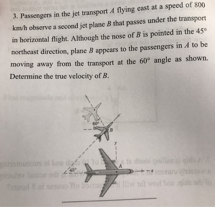 Solved 3. Passengers In The Jet Transport A Flying East At A | Chegg.com