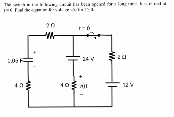 Solved The switch in the following circuit has been opened | Chegg.com