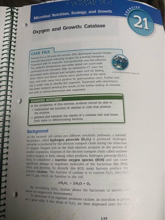 Oxygen and Growth Catalase CASB FILE Pobent G is a