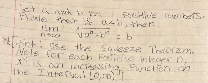 Solved Let A And B Be Positive Numbers. Prove That If A | Chegg.com