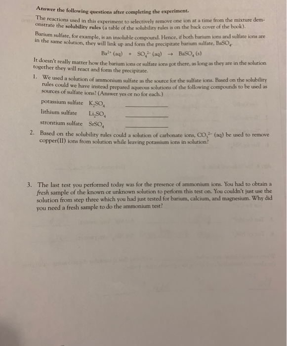 Solved Part A. The Known Solution Observations (Note | Chegg.com