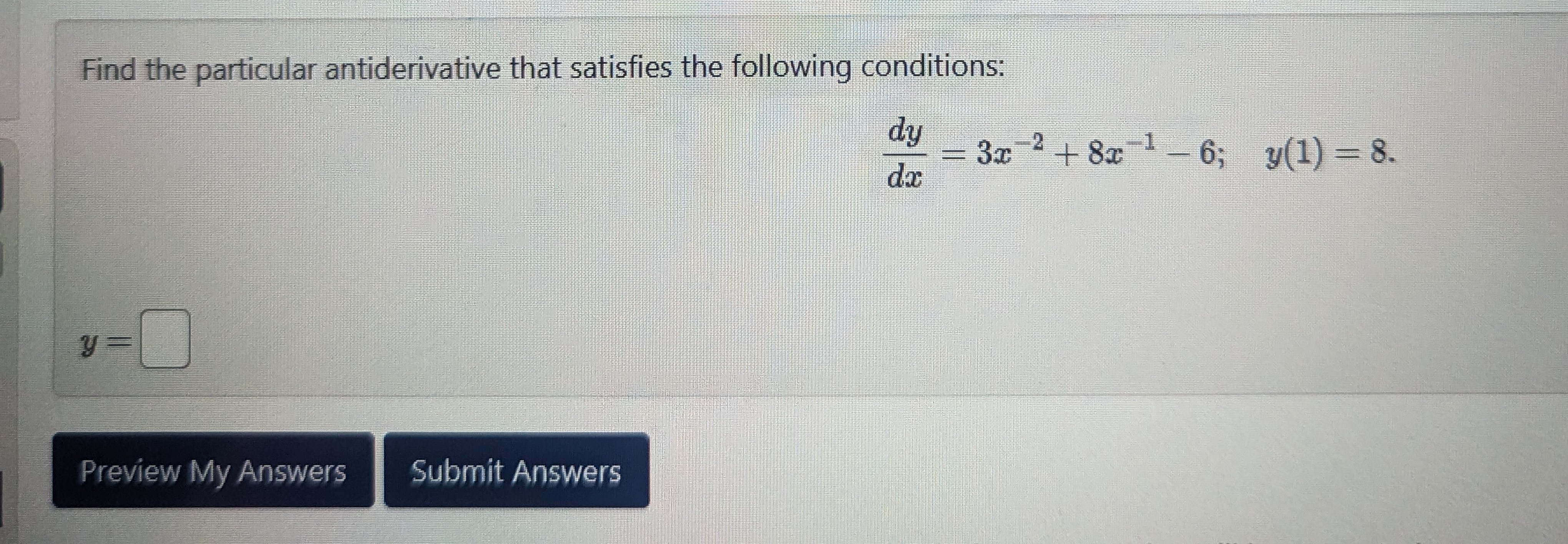Solved Find the particular antiderivative that satisfies the | Chegg.com