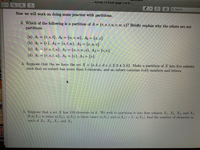 Solved Math D116 Activity 1 2 B For Today S Activity Ass Chegg Com