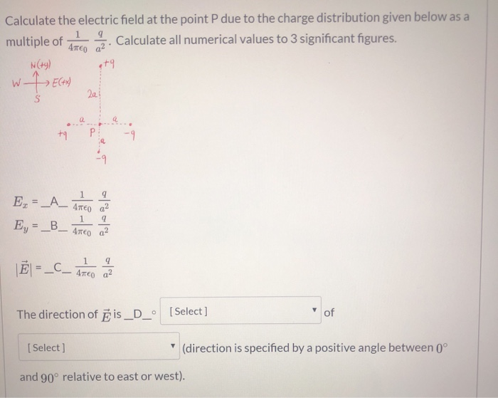 Solved Calculate the electric field at the point P due to | Chegg.com