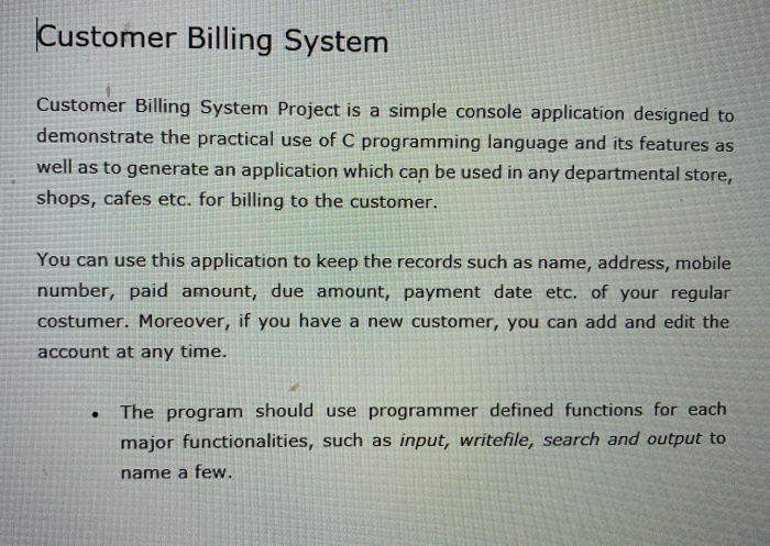 billing system documentation