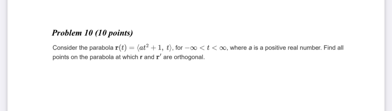 Solved Problem 10 (10 ﻿points)Consider the parabola | Chegg.com