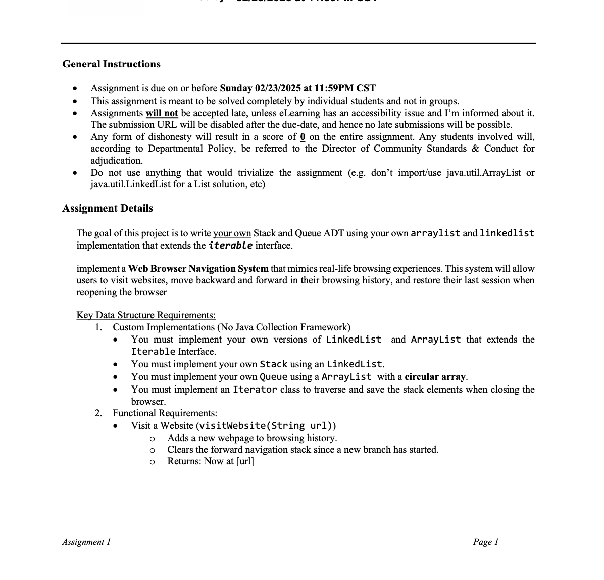 General Instructions- ﻿Assignment is due on or before | Chegg.com