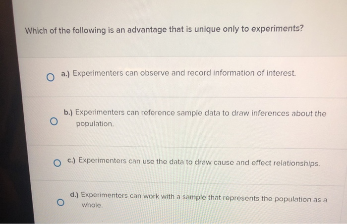 Solved Which of the following is an advantage that is unique | Chegg.com