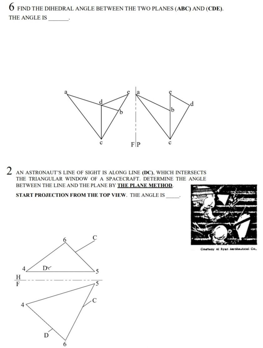 Solved 6 FIND THE DIHEDRAL ANGLE BETWEEN THE TWO PLANES | Chegg.com