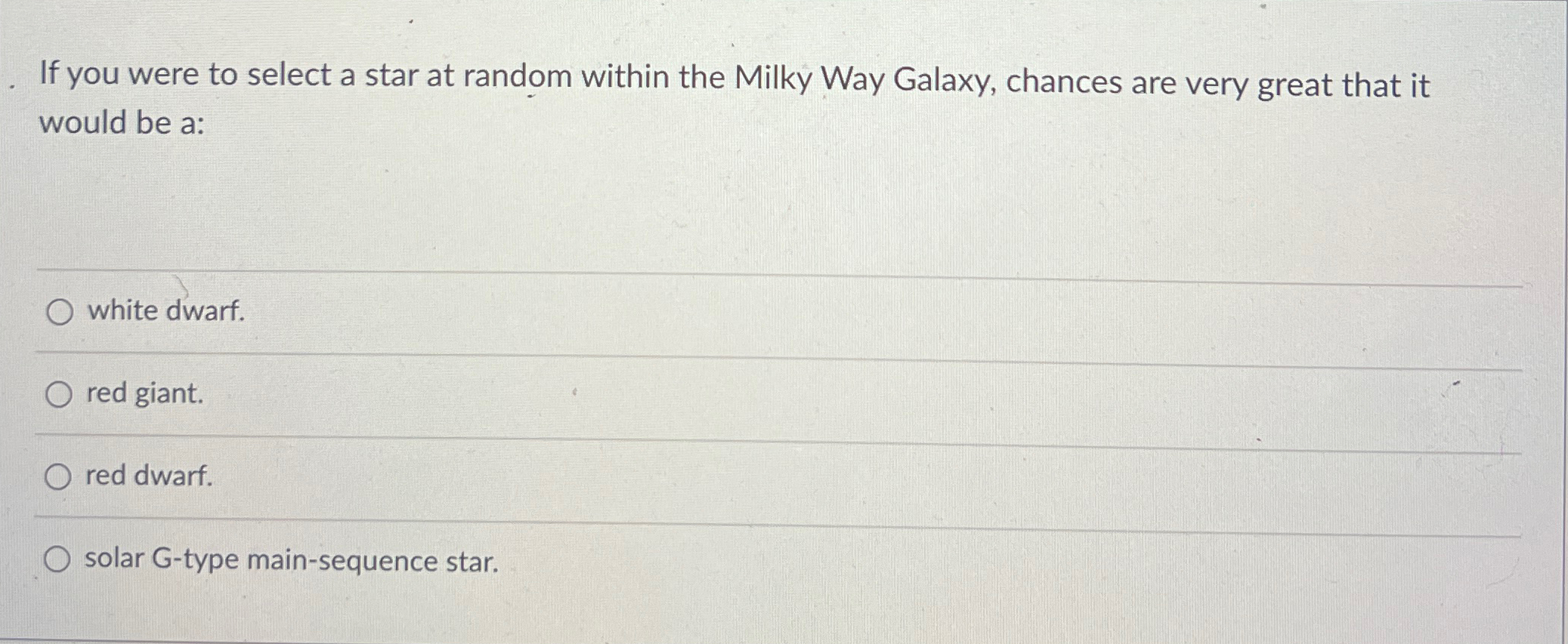 Solved If you were to select a star at random within the | Chegg.com