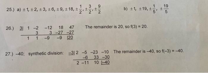 Solved 1 3 9 25 A 1 2 3 6 9 18 2 2 B 1 Chegg Com