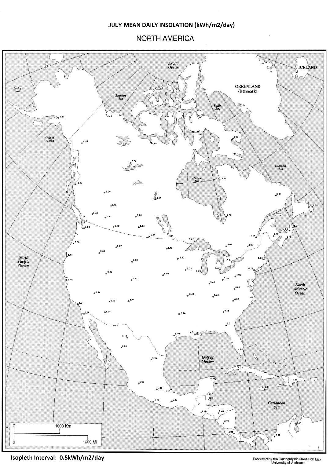 2. For the July insolation map, draw isopleths using | Chegg.com